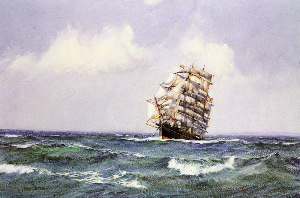 Художник маринист изображает. Художник-маринист Montague Dawson (1895–1973) ". Доусон Монтегю корабль. Фермопилы клипер картина Монтегю Доусон. Художник маринист Dusan Kadlec.