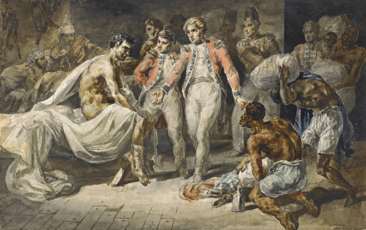 Théodore Géricault. English officers visit a hospital in Africa