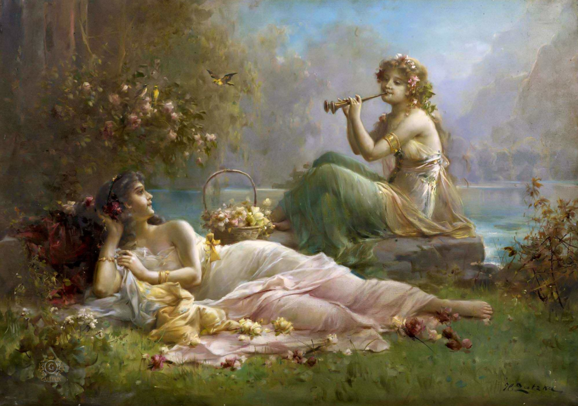 Нимфа вскормившая зевса. Ханс Зацка. Ханс Зацка (Hans Zatzka), 1859-1945. Ханс Зацка нимфы. Ханс Зацка купальщицы.