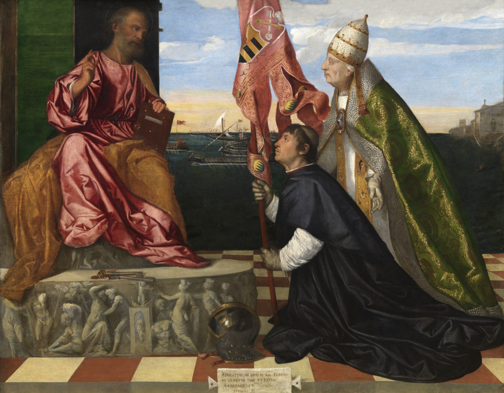 Titian Vecelli. Pope Alexander VI presents Bishop Jacopo Pesaro to Saint Peter