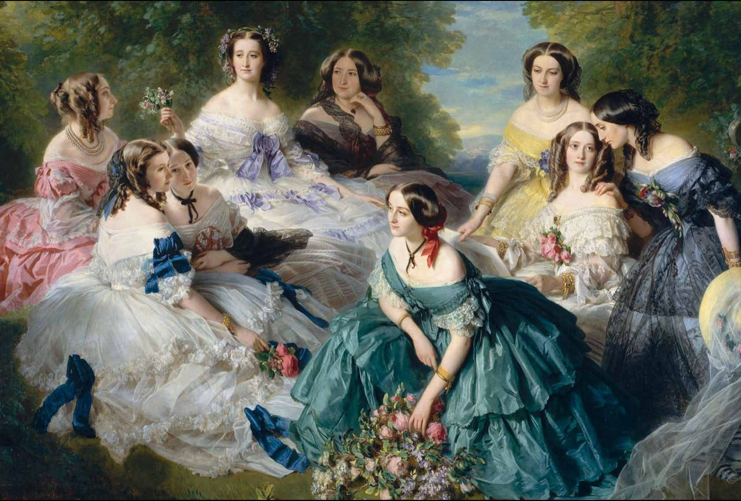 The Empress Eugenie with her ladies in waiting ( Empress eugénie