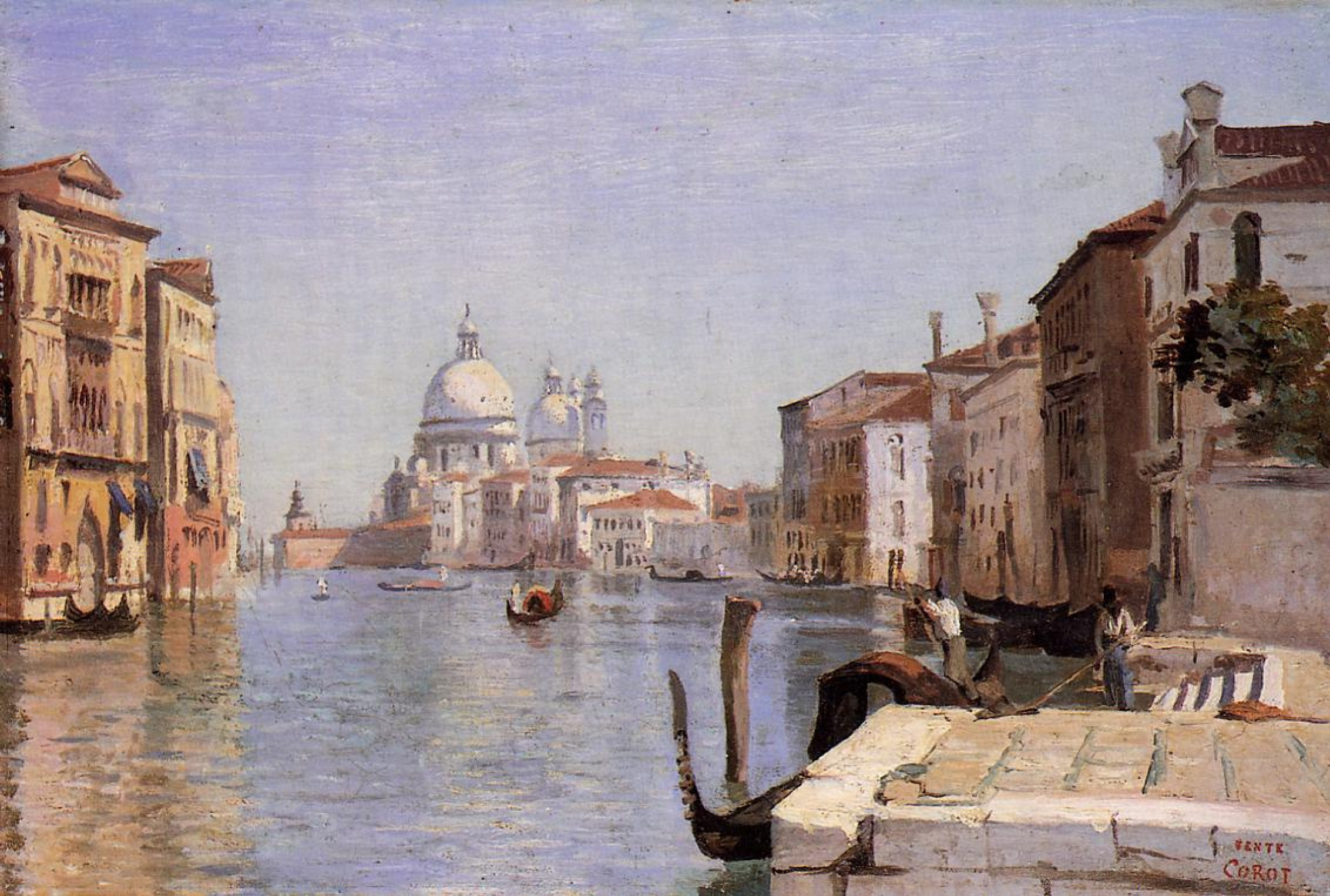 Venice. View of Campo della Carita towards the dome of the