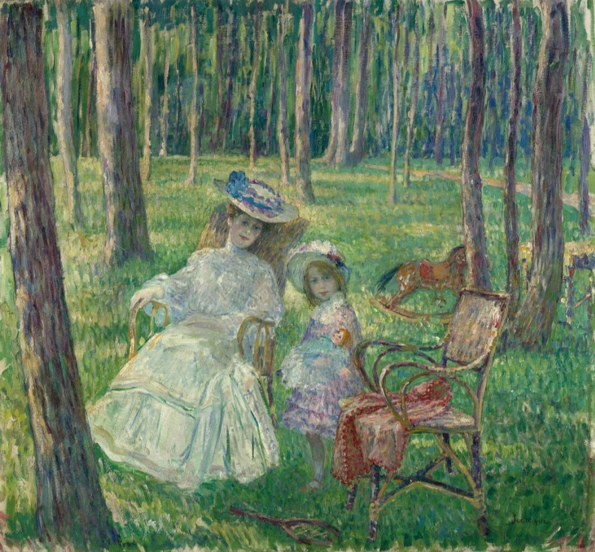 Henri Lebasque. Mother and child in the park