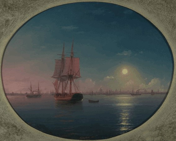 Ivan Aivazovsky. View of St. Petersburg from the Gulf of Finland
