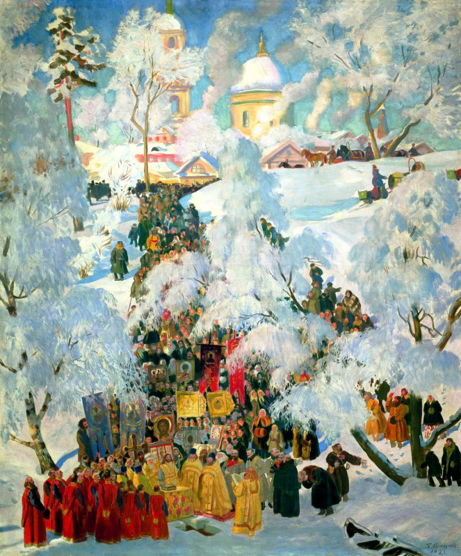 Boris Kustodiev. Winter. Epiphany blessing of the waters