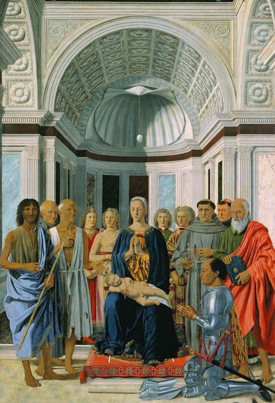 Пьеро делла Франческа, «Мадонна с младенцем и святыми», 1472. Пинакотека Брера в Милане.