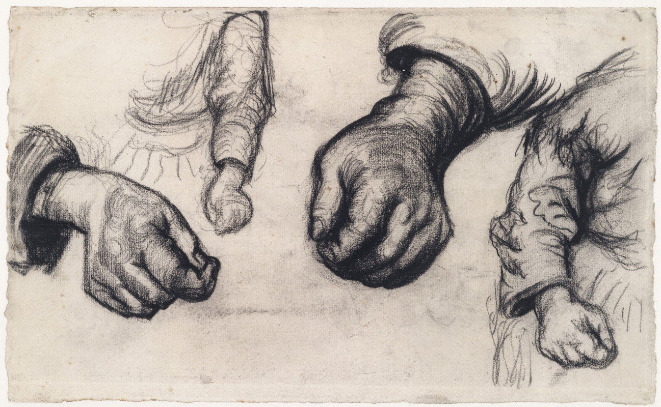 Vincent van Gogh. Two brushes and two hands
