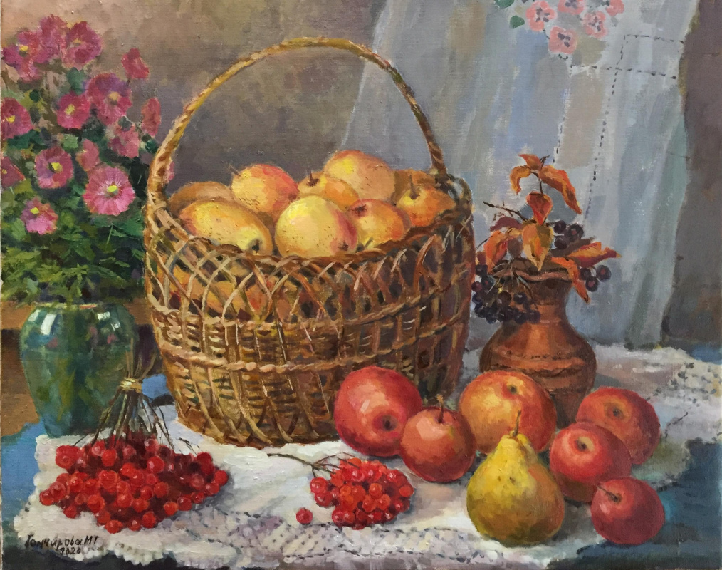 Goncharova Marina Grigorievna. Basket with pears