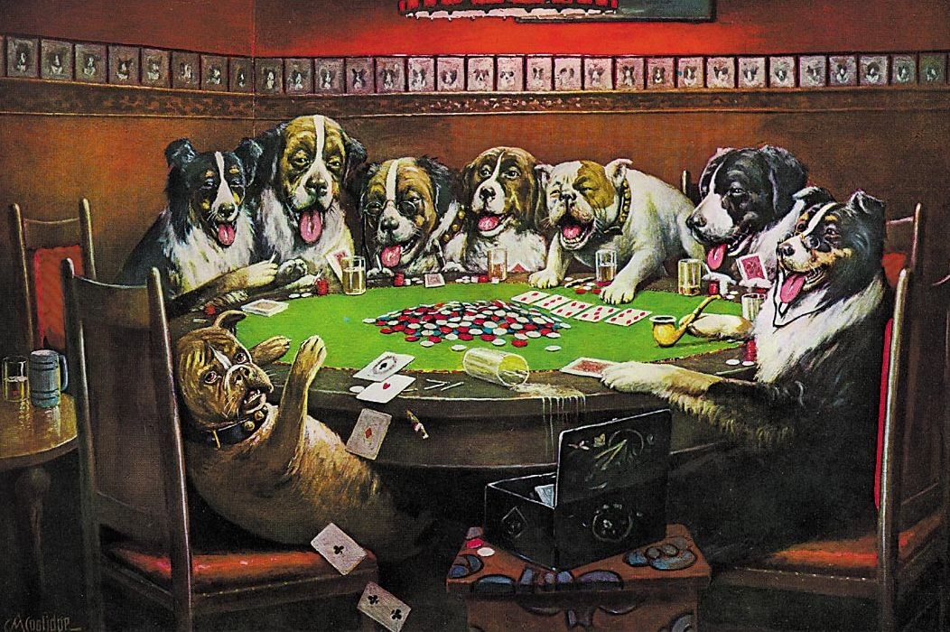 Кассиус М. Кулидж. Покерное сообщество (Собаки, играющие в покер)