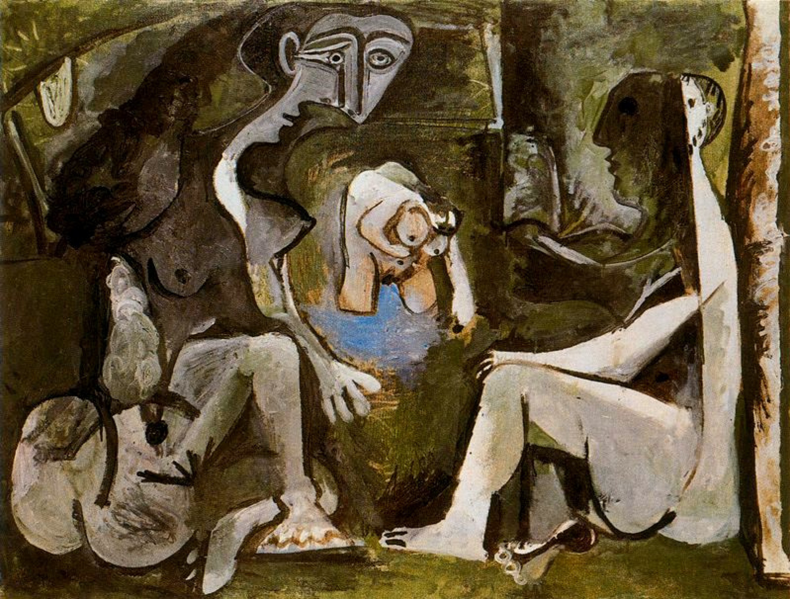 Пабло Пикассо - Завтрак на траве (по мотивам Мане), 1961, 116×89 см:  Описание произведения | Артхив