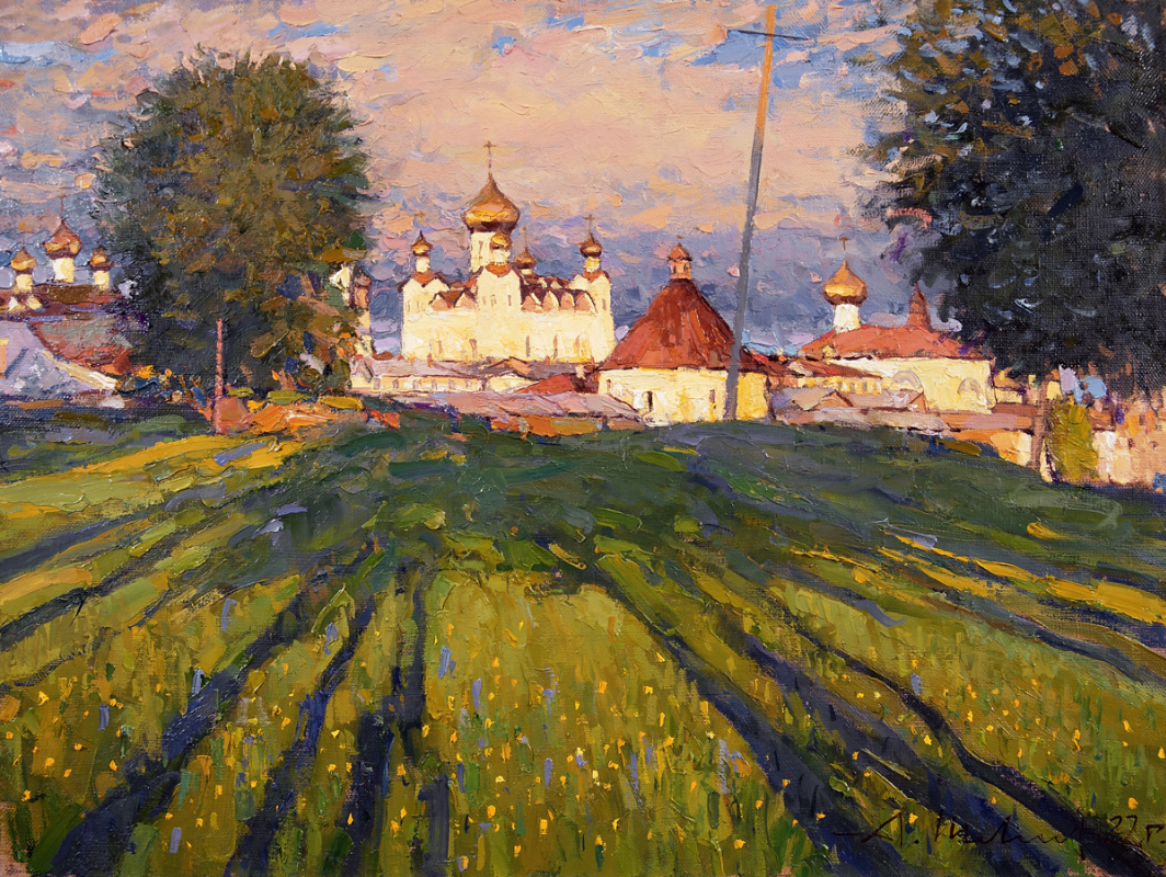 Alexander Shevelyov. Solovki. Evening shadows. Canvas, oil. 36.5 x 50.5 cm. 2022