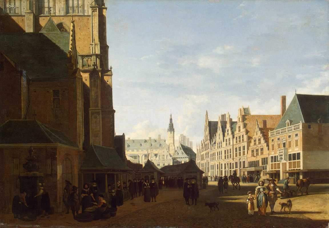 Gerrit Adriaans Berkheide. Great market square in Haarlem