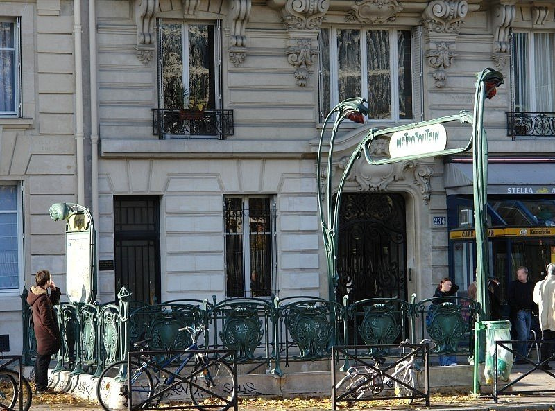Entrance to the Raspail metro station, Paris