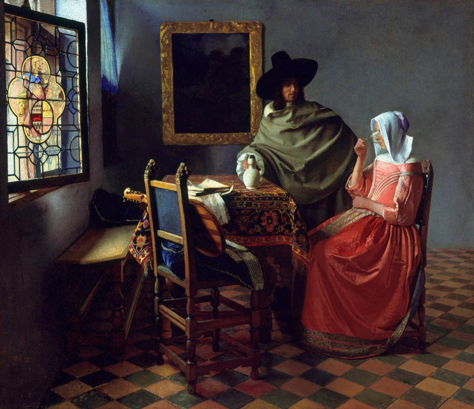 Jan Vermeer. A glass of wine