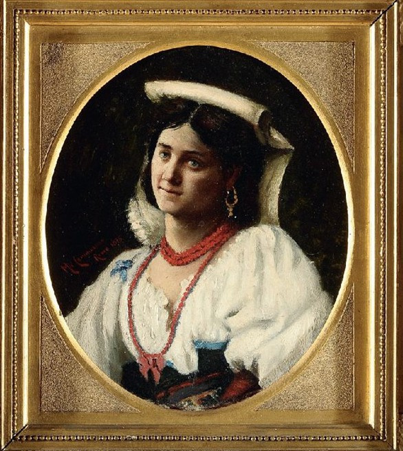 Michele Pietro Cammarano. Peasant woman with coral necklace