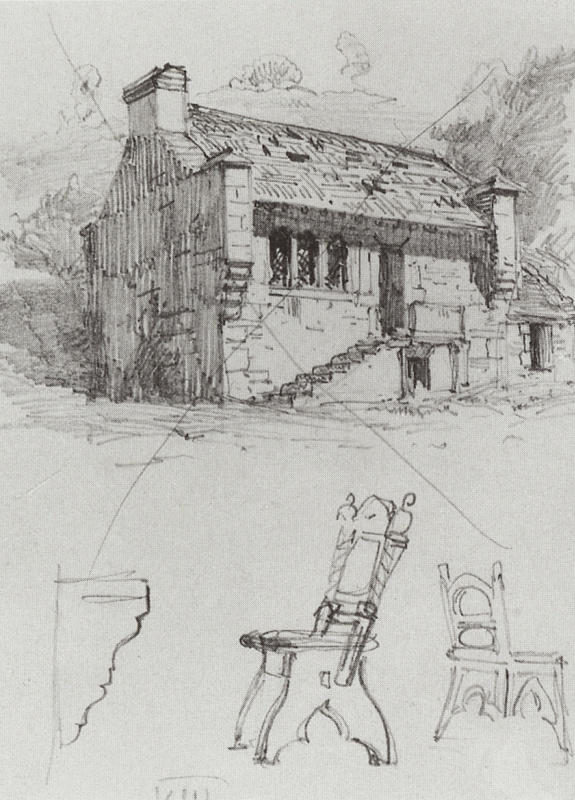 Vasily Polenov. House. From traveling in Germany. Sketch