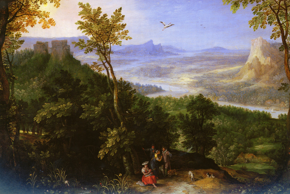 Jan Bruegel The Elder. An extensive landscape with figures