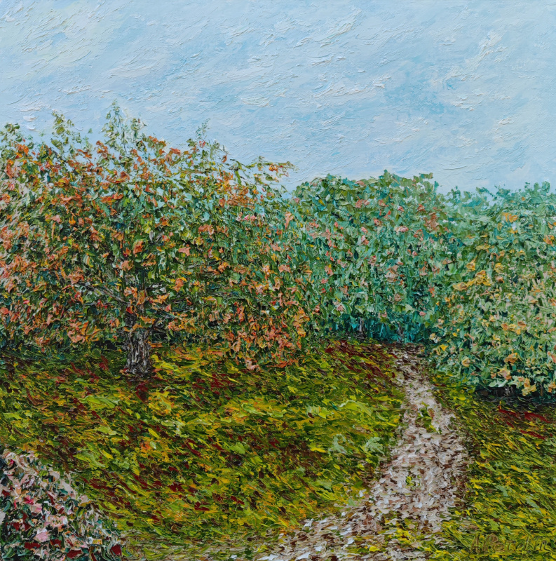 Aleksandr Petelin. Apple orchard. August