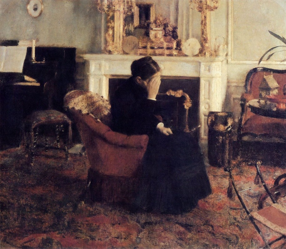 Listening to Schumann, 1883, 117×102 cm by Fernand Knopf: History ...