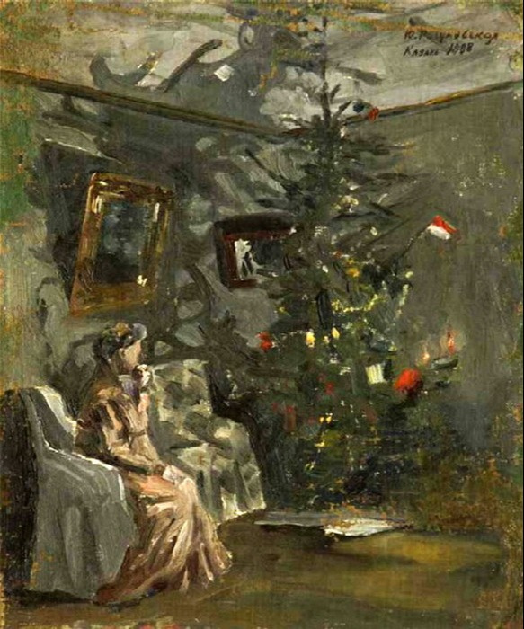 Julia Vasilyevna Razumovskaya (1896-1987). At the Christmas tree