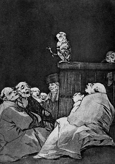 Francisco Goya. A series of "Caprichos", page 53: What Chrysostom!