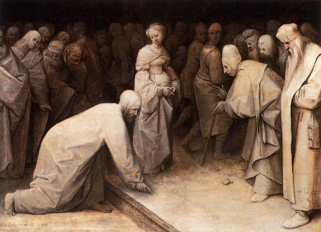 Pieter Bruegel The Elder. Christ and the woman taken in adultery