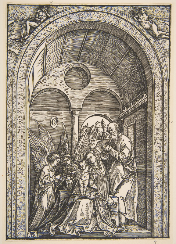 Albrecht Dürer. Holy family with two angels