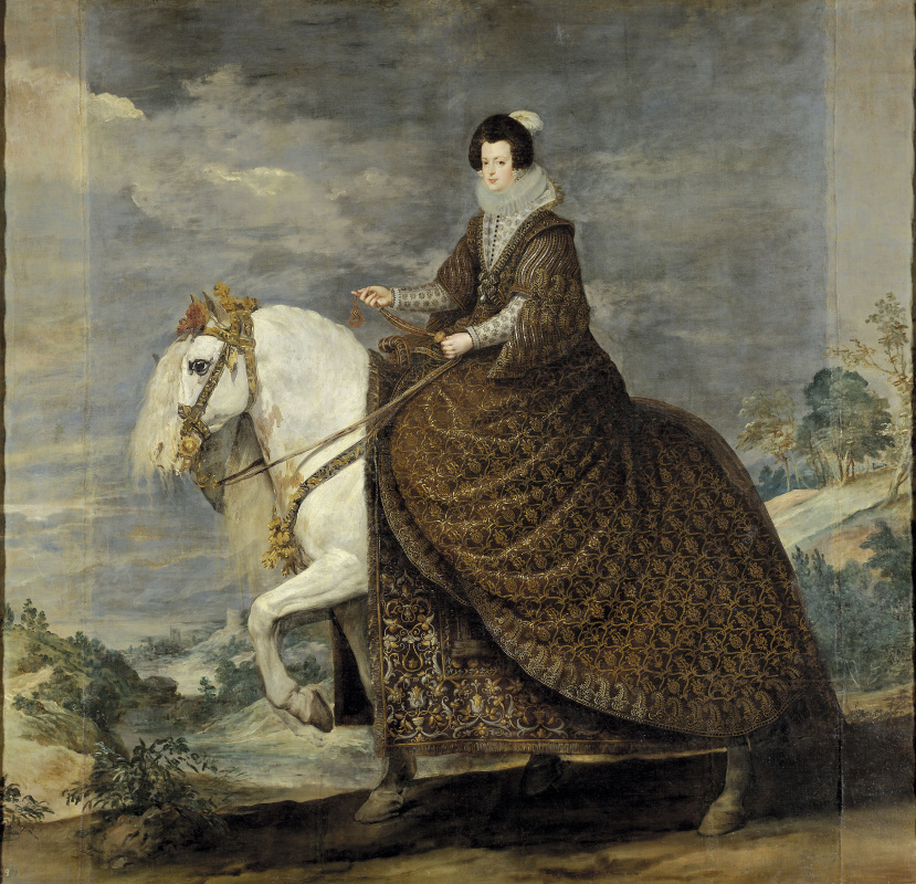 Diego Velazquez. Equestrian portrait of Isabella of Bourbon