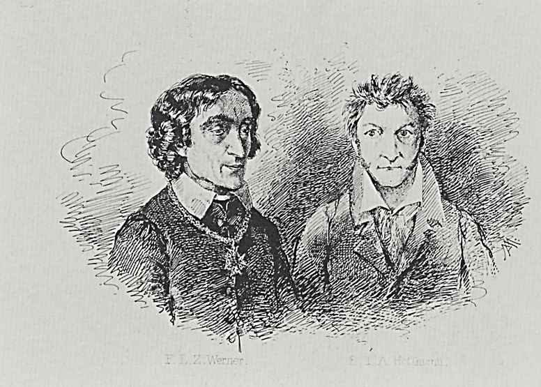 Adolf Friedrich Erdmann von Menzel. Writers Friedrich Ludwig Zacharias Werner and Ernst Theodor Amadeus Hoffmann