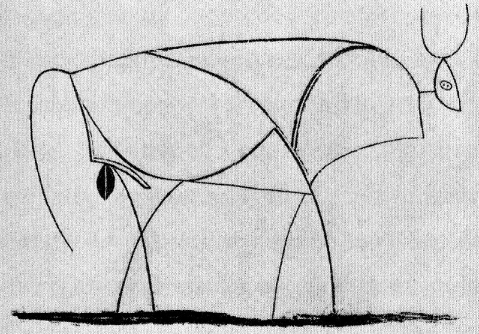 A line drawing of a bull by Pablo Picasso - Playground