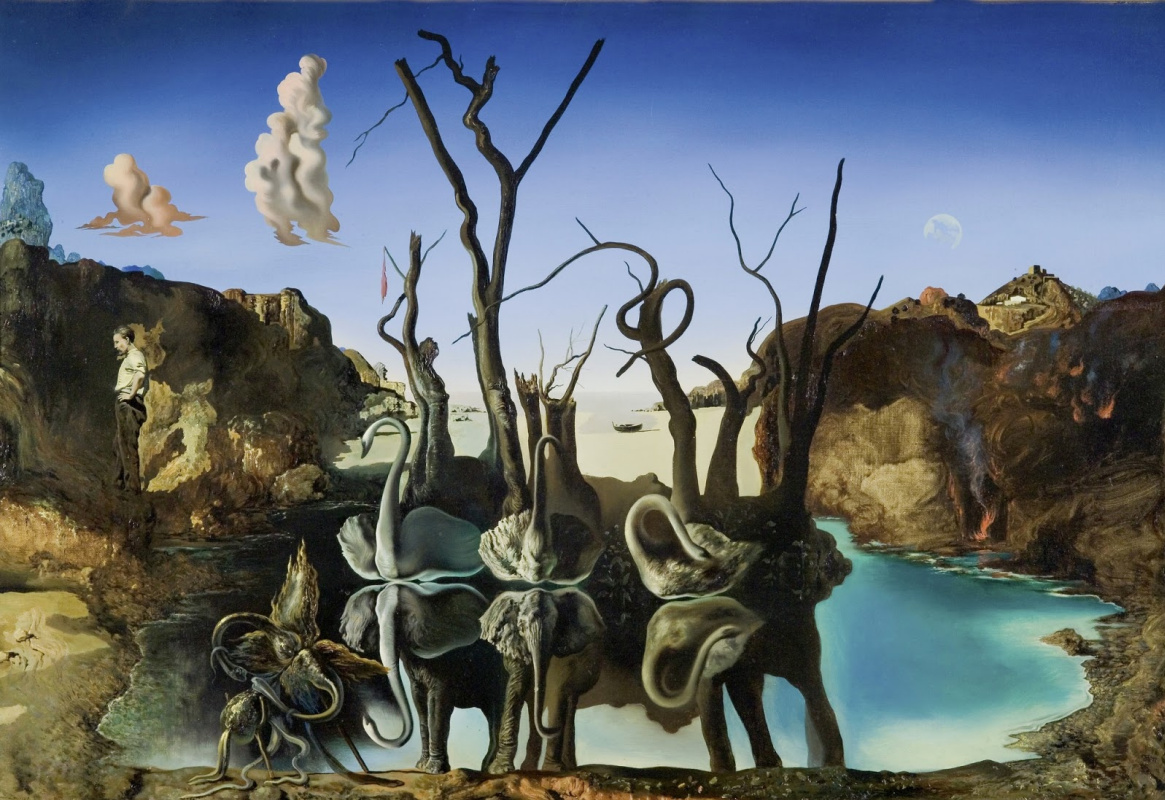 Salvador Dali. Swans reflected in elephants