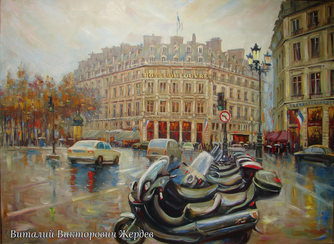 Виталий Викторович Жердев. Paris. Place André Malraux. By Vitaliy Zherdev. 2012. Oil on canvas. 95 x 70 cm.