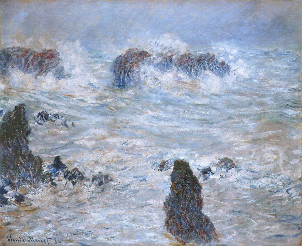 Claude Monet. Storm, coast at Belle-Ile