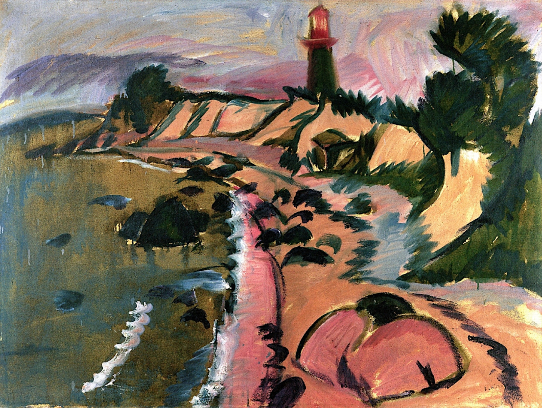 Ernst Ludwig Kirchner. Shore of the island of Fehmarn lighthouse