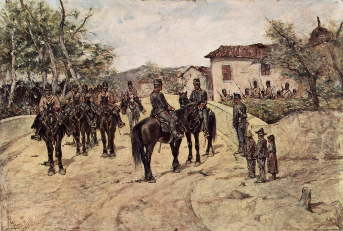 Giovanni Fattori. Cavalry at rest
