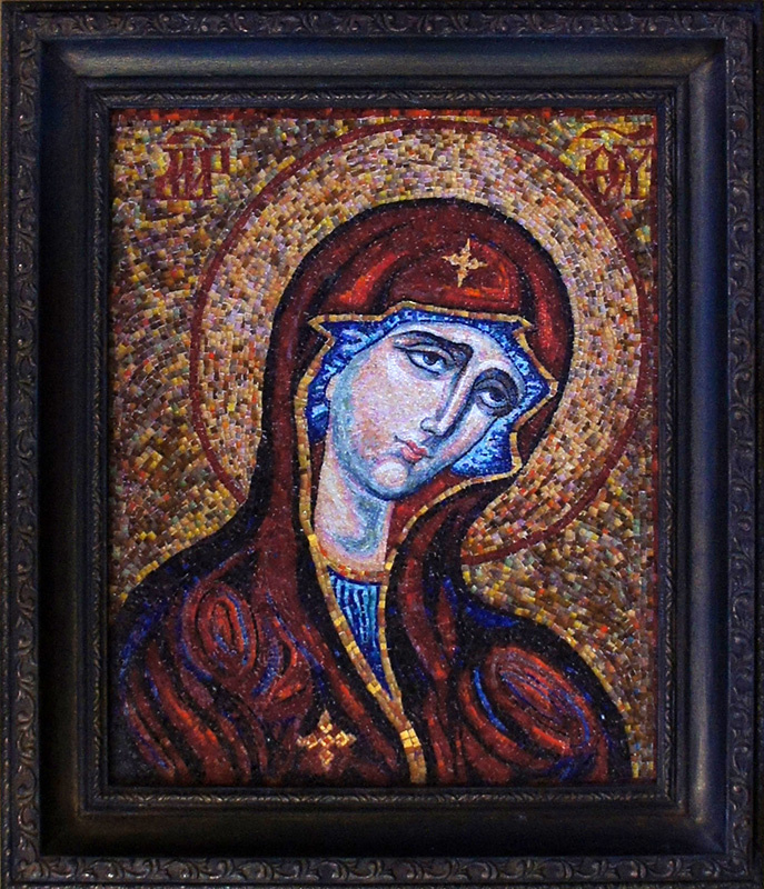 Valentina Petrovna Dotsenko. The virgin, a fragment of Deesis row, based on the mosaics of St. Sophia of Constantinople
