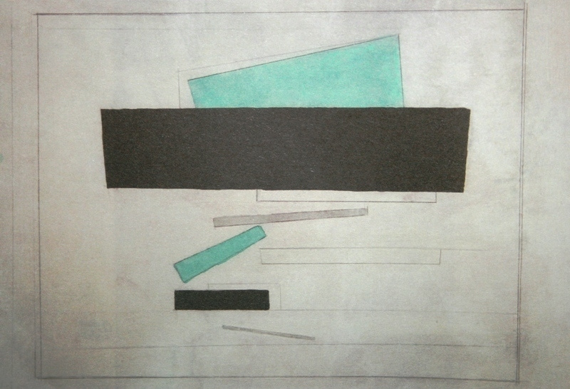 Nikolai Suetin. Suprematist composition with a black rectangle