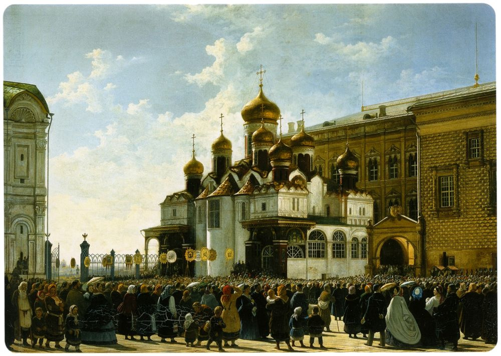 Karl Petrovich Baudry. The procession from the Annunciation Cathedral in the Moscow Kremlin
