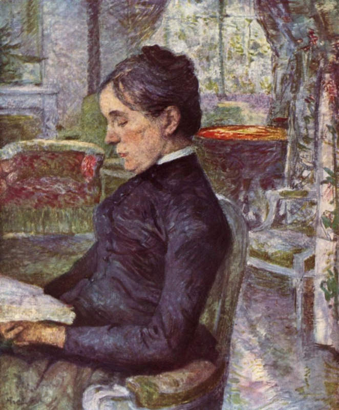 Henri de Toulouse-Lautrec. Adéle de Toulouse-Lautrec in the salon at Malromé
