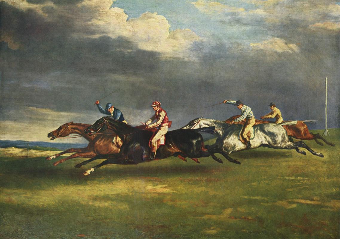 Théodore Géricault. Horse racing at Epsom