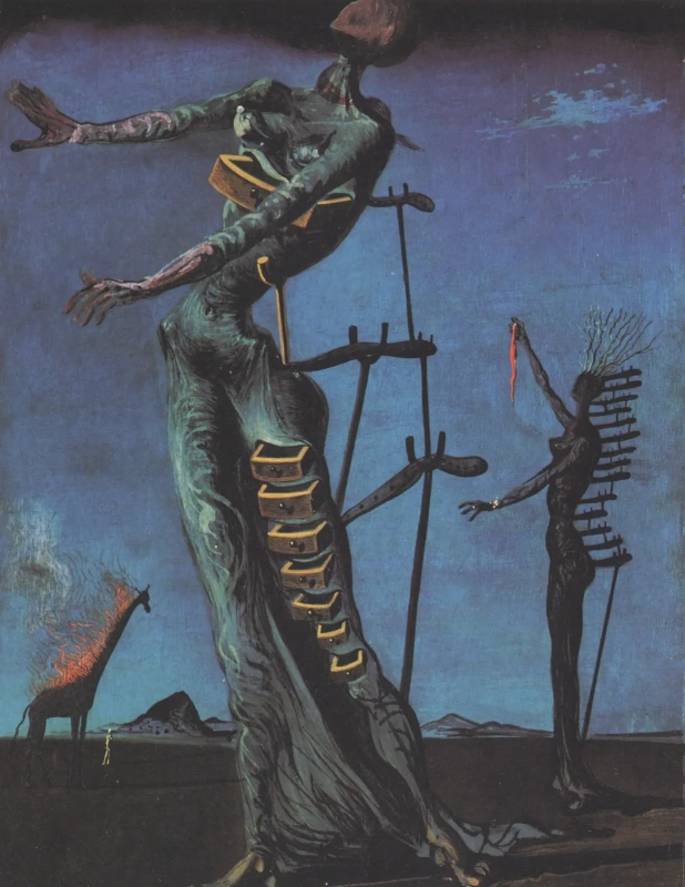 Сальвадор Дали, «Жираф в огне» (1937). Базельский художественный музей  Символом войны здесь являетс