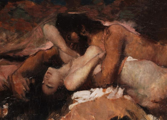Ayim Moreau Nicolas (1850-1913). Embrace (Satyr and Nymph) Fragment