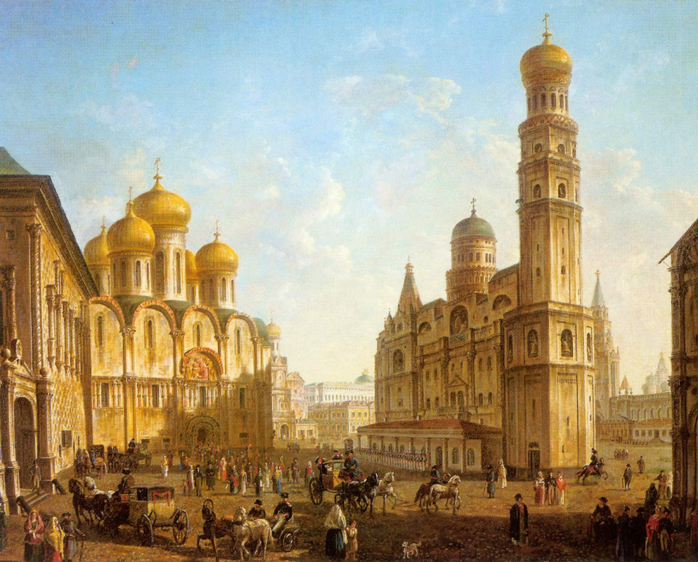 Fedor Yakovlevich Alekseev. Cathedral square in the Moscow Kremlin