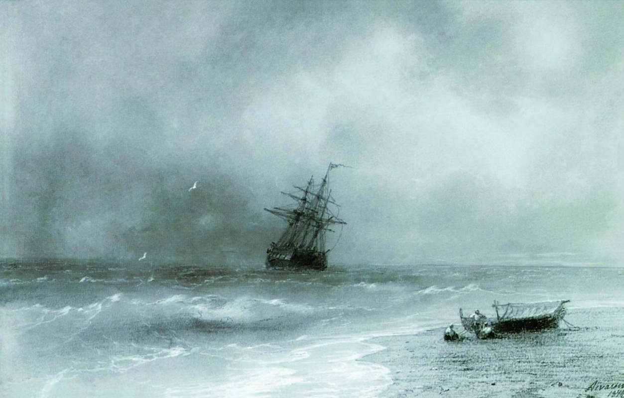 Ivan Aivazovsky. Stormy sea