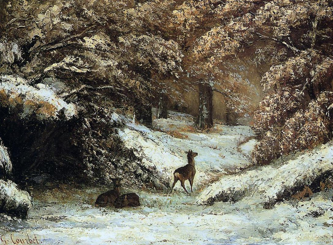 Gustave Courbet. The deer shelter in the winter