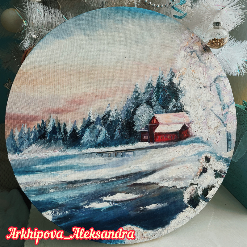 Alexandra Arkhipova. Landscape of a snowy winter