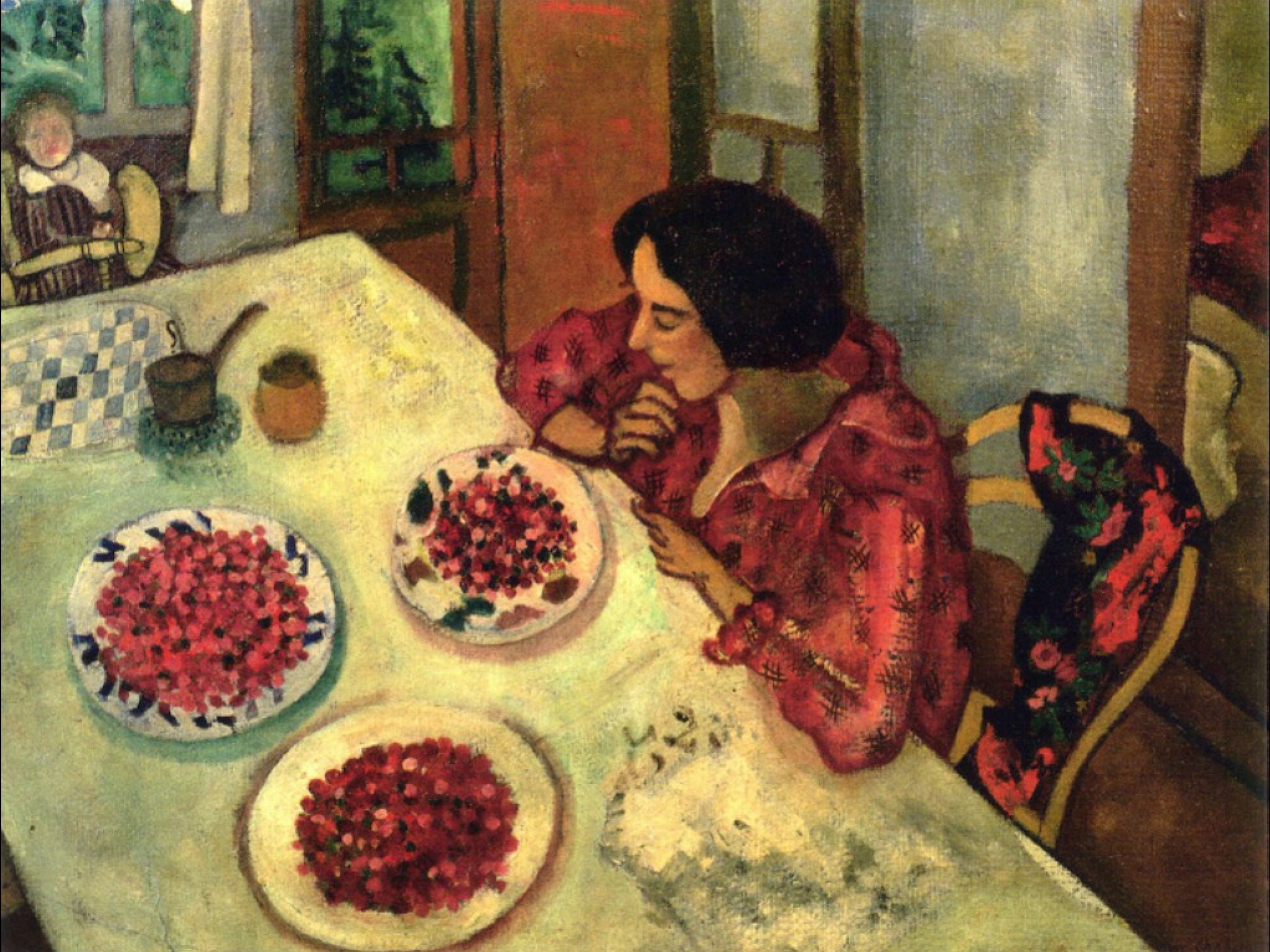 Strawberries. Bella and IDA at the table, 1916, 59×45 cm by ...