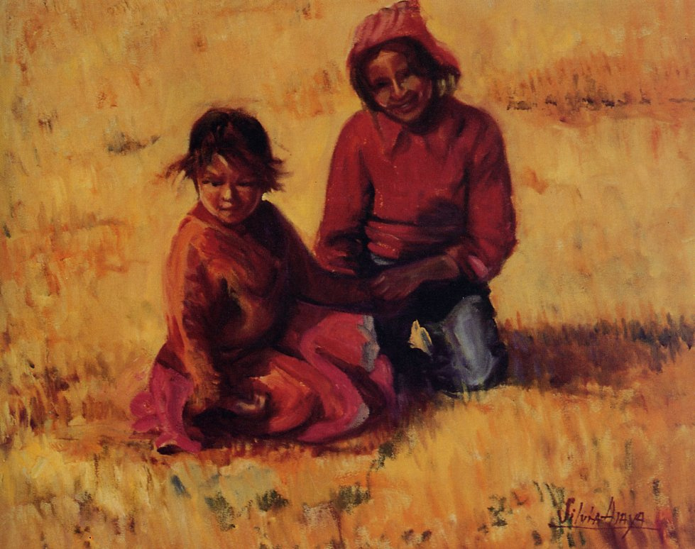 Silvia Araya. Children in the field