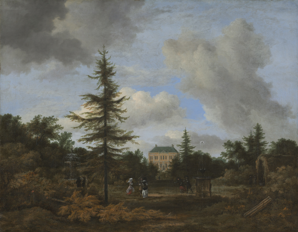 Jakob van Isaacs Ruisdael. House with a park