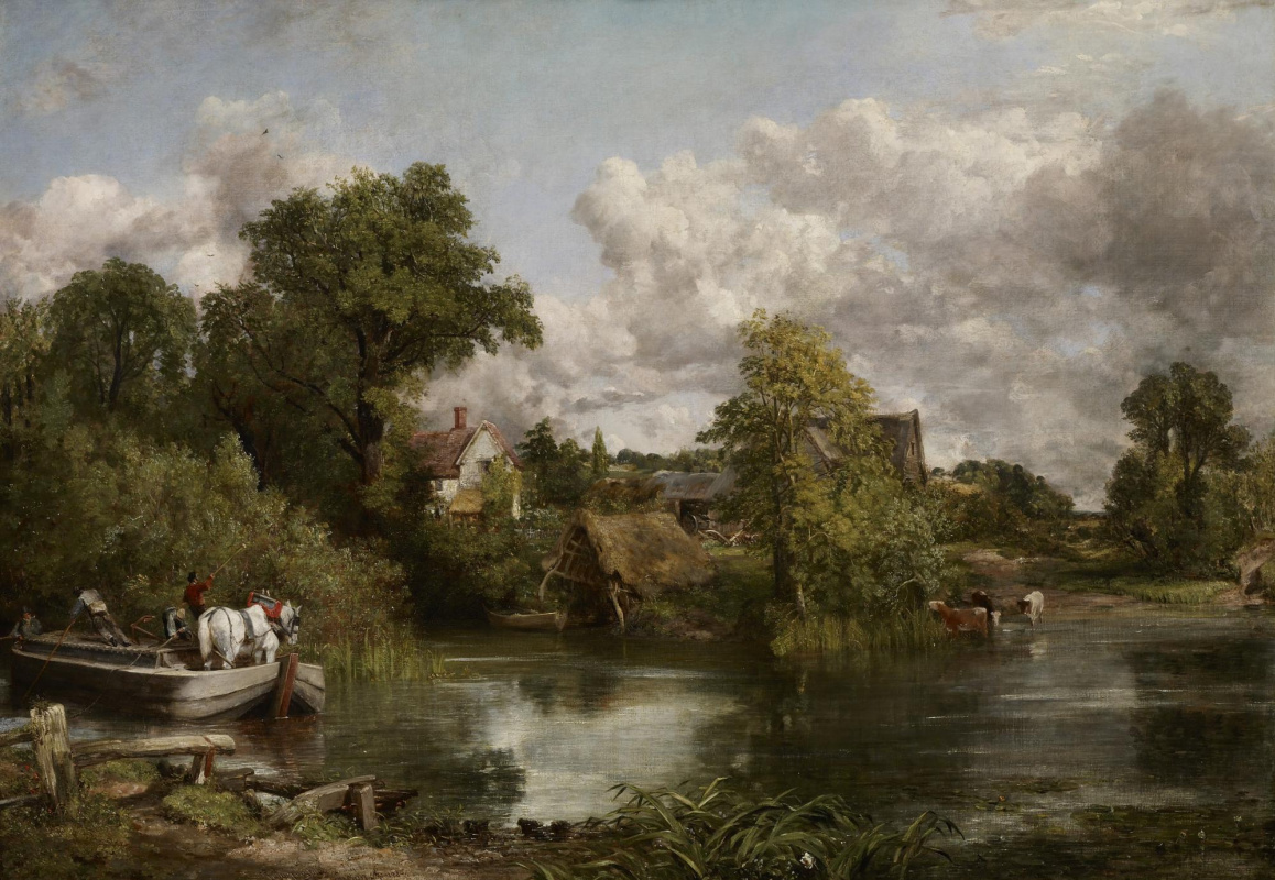 John Constable. White horse near a pond